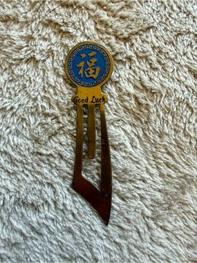 Vintage Metal Good Luck Clip Bookmark